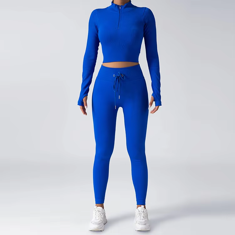 Ensemble de sport PrettyFlex – Crop Top Zippé & Legging