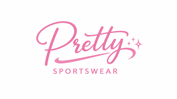 Pink 'Pretty Sportswear' logo on a white background